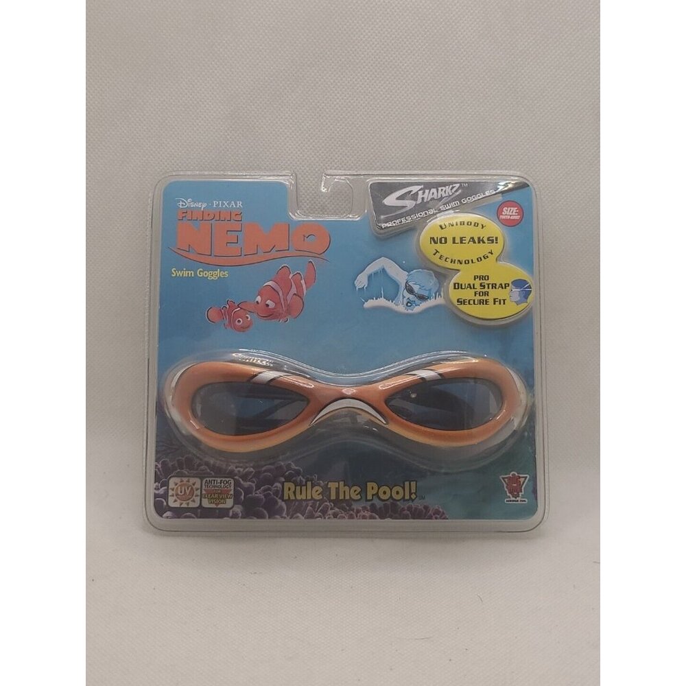 NOS Disney Pixar Finding Nemo Swim Goggles One Size Fits All Youth Adult Sharkz